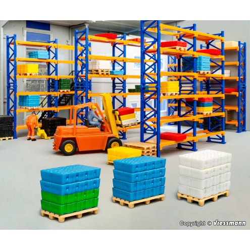 Kibri 38613 - H0 Deko-Set Paletten-Regalsystem