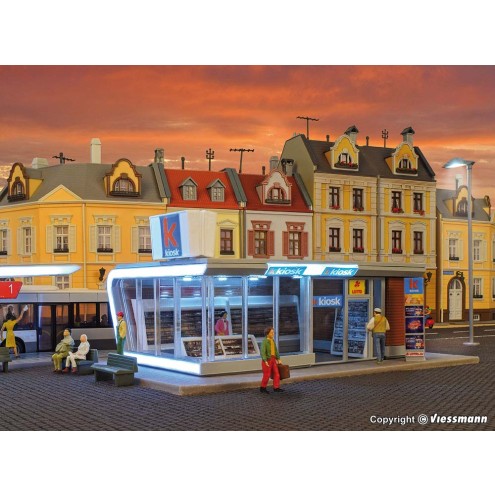 Kibri 39008 - H0 Moderner Kiosk inkl. LED-Beleuchtung