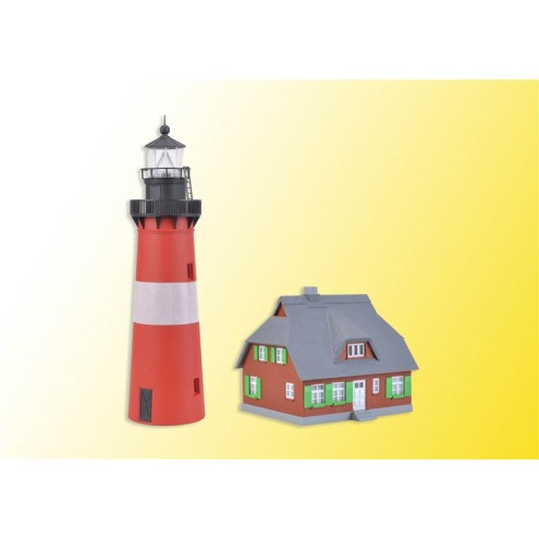 Kibri 39166 - H0 Leuchtturm Hörnum Sylt mit Nebengebäude