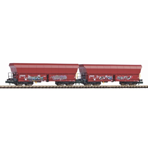 Piko 40716 - N-2er Set Schüttgutwg. Falns OnRail VI mit Graffiti