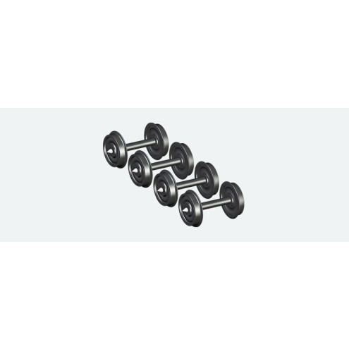ESU 41200 - Scheibenradsatz AC für Spitzenlagerung, Personenzugwagen, Durchmesser 10,8mm, Achslänge 23,1mm. 4 Stück Packung