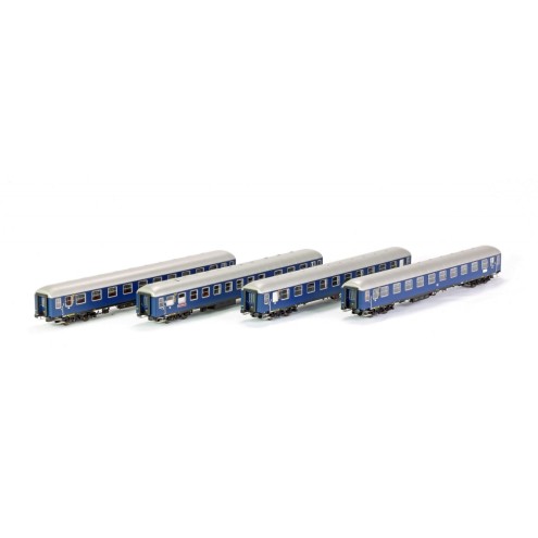 Hobbytrain 43030 - 4tlg F-Zug 1954 DB Ep.IIIa stahlblau 3xAB4ümg-54 1xBR4ümg-5