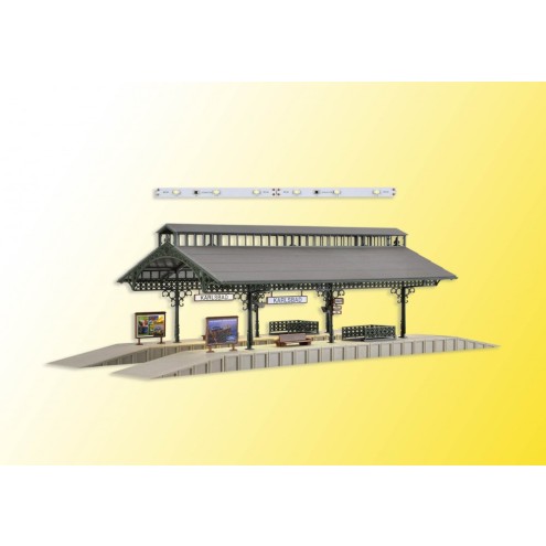 Vollmer 43545 - H0 Bahnsteighalle mit LED-Beleuchtung, Funktionsbausatz