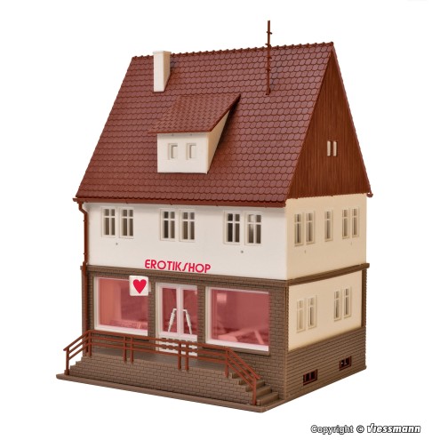 Vollmer 43870 - H0 Erotikshop mit Inneneinrichtung und LED-Beleuchtung