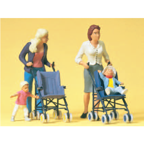 Preiser 45114 - Frauen, Kinder, Buggy