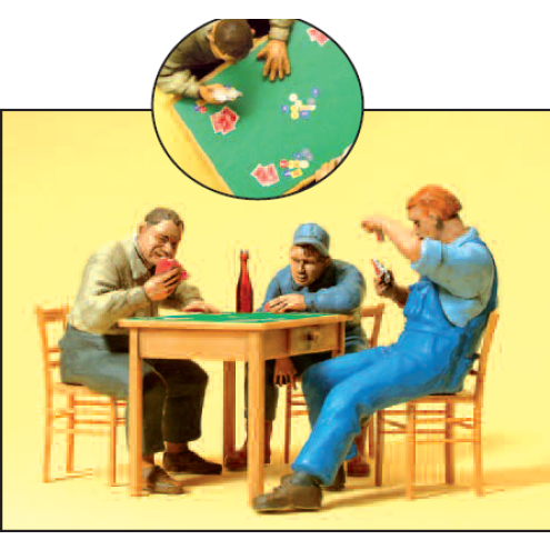 Preiser 45141 - Beim Kartenspielen