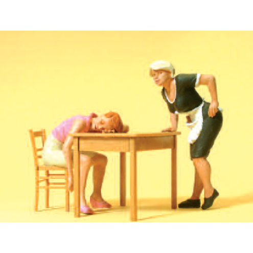 Preiser 45145 - Schlafender Gast, Kellnerin