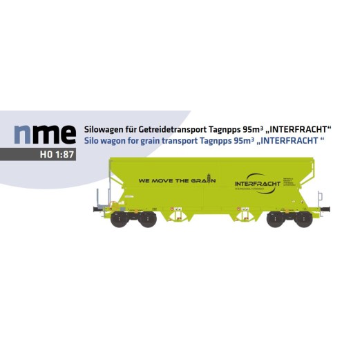 NME 500600 - Getreidesilowagen Tagnpps 95m³ "INTERFRACHT", neongrün