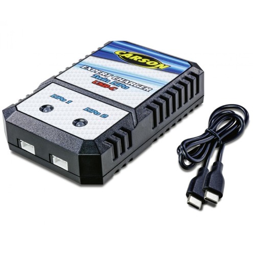 Carson 500606097 - Expert Charger Twin LiPo USB-C 2A