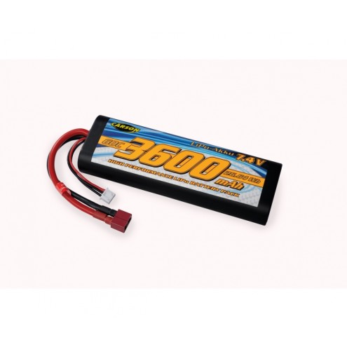 Carson 500608231 - 7,4V/3600mAh 60C LiPO Ra.Akku T-Pl. HC R