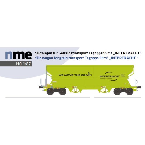 NME 500650 - Getreidesilowagen Tagnpps 95m³ "INTERFRACHT", neongrün, AC