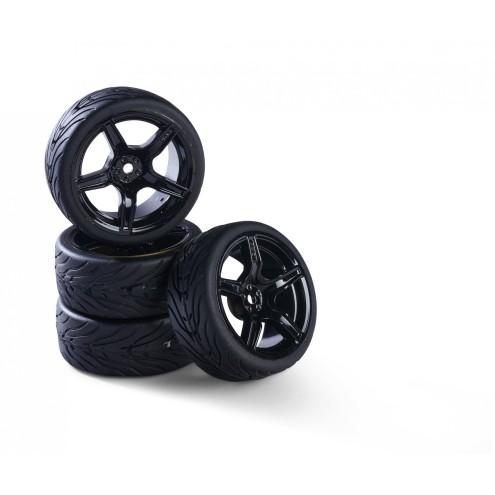 Carson 500900180 - 1:10 Räderset 5 Sp.-Design (4) schwarz