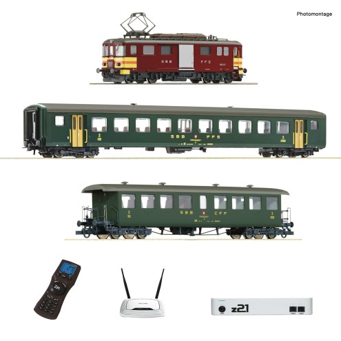 Roco 51339 - z21 Digitalset: Elektro-Gepäcktriebwagen De 4/4 mit Personenzug, SBB