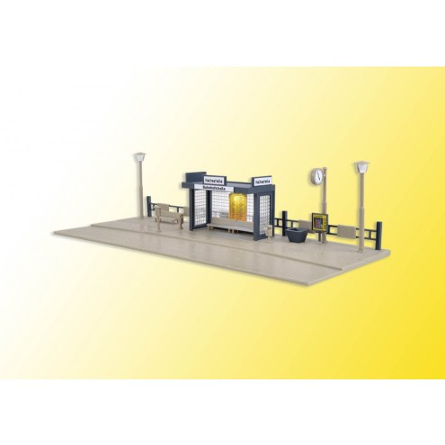 Vollmer 45154 - H0 Bushaltestelle mit LED-Beleuchtung, Funktionsbausatz
