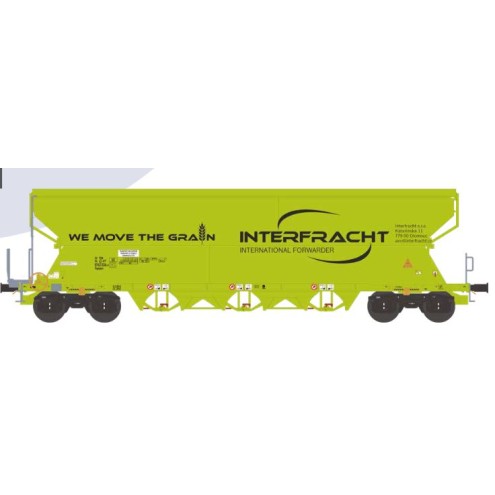NME 515610 - Getreidewagen Tagnpps 101m³ "INTERFRACHT", neongrün, geänd. Wag.nr.