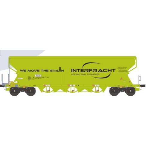 NME 515660 - Getreidewagen Tagnpps 101m³ "INTERFRACHT", neongrün, geänd. Wag.nr., AC
