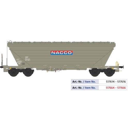 NME 517614 - Getreidesilowagen Uagpps 80m³ "NACCO", grau