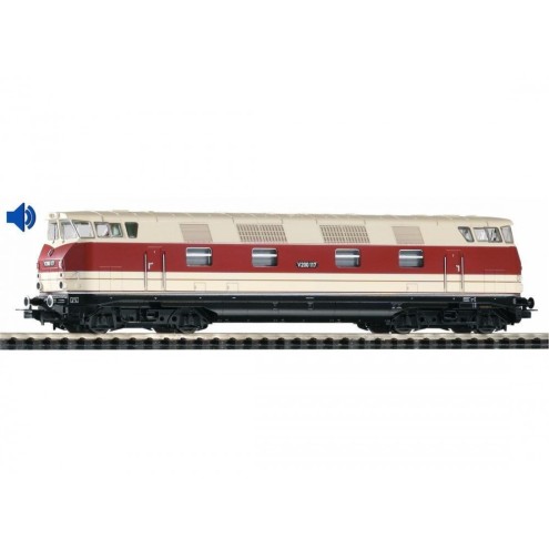 Piko 52572 - Soundlok/ Diesellok V200 117 GFK rot-beige DR III