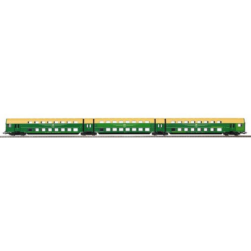 Piko 53123 - Doppelstock-Gliederzug DGBgq 3-teilig grün DR IV