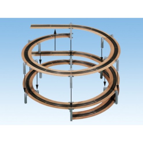Noch 53126 - LAGGIES Gleiswendel-Komplettbausatz, Aufbaukreis, Gleisradius 194/230 mm, 1- oder 2-gleisig