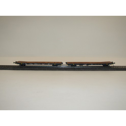 Nme 534661 - Flachwageneinheit Laas TWA 1060, m. EXTE-Rungen, anthrazit, VTG, geänd. Wag.nr.