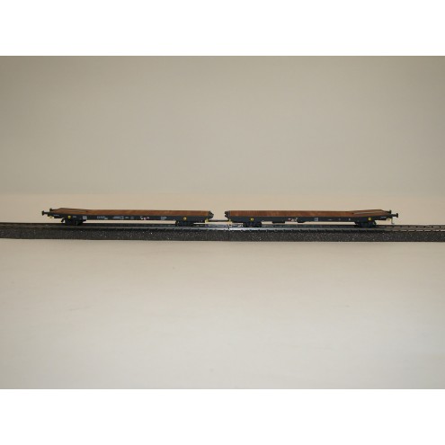 Nme 534662 - Flachwageneinheit Laas TWA 1060, m. EXTE-Rungen, anthrazit, VTG, geänd. Wag.nr.
