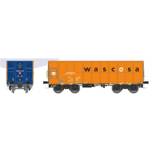 NME 543603 - Off. Güterwag. Eamnos 57m³ "WASCOSA", orange/blau, geänd. Wag.nr., 11,3m