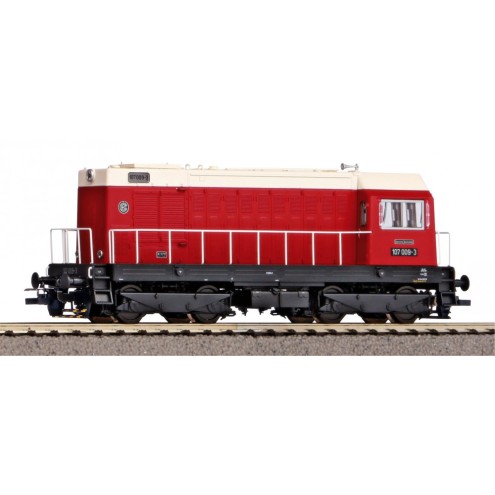 Piko 55910 - Diesellok/Sound BR 107 DR rot IV + DSS PluX22