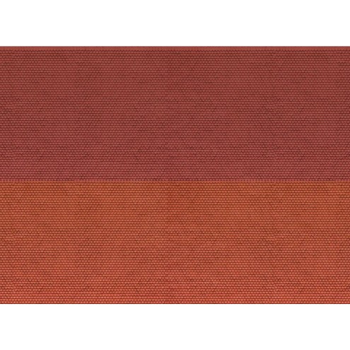 Noch 56970 - 3D-Kartonplatte “Biberschwanz” 25 x 12,5 cm