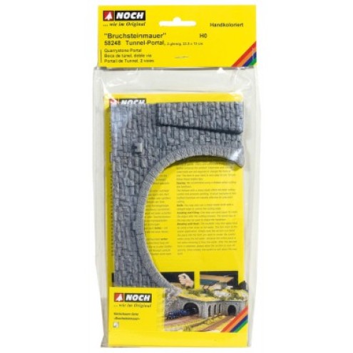 Noch 58248 - Tunnel-Portal, 2-gleisig, 23,5 x 13 cm