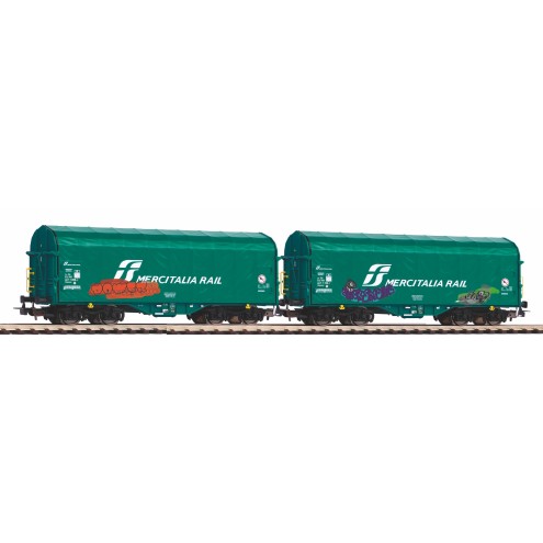Piko 58255 - 2er Set Schiebeplanenwg FS VI mit Graffiti