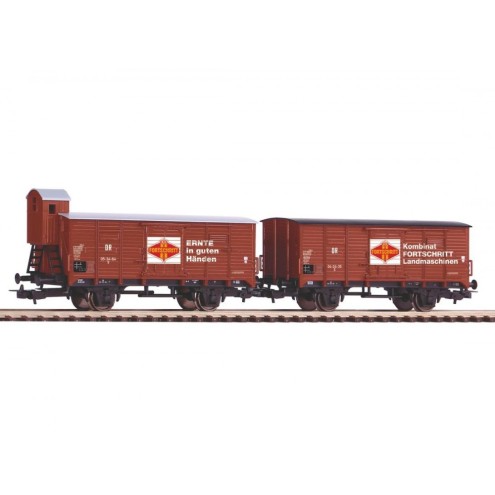 Piko 58366 - 2er Set Güterwagen Fortschritt DR III