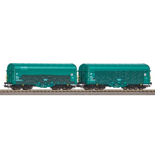 Piko 58397 - 2er Set Schiebeplanenwagen Mercitalia FS VI