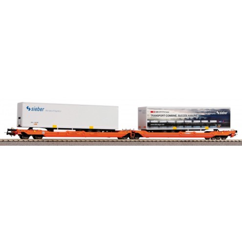 Piko 58972 - Taschenwg. T3000e Wascosa mit 2 untersch. Sieber Trailer VI