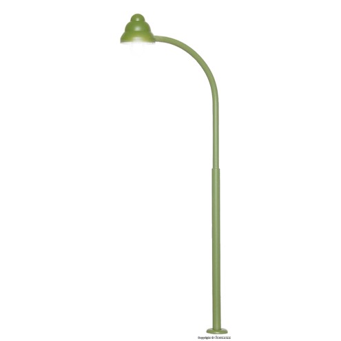 Viessmann 6012 - H0 Bogen-Gaslaterne grün, LED warmweiß