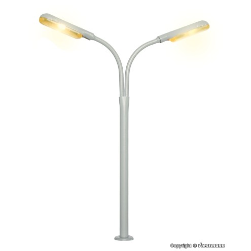 Viessmann 6096 - H0 Peitschenleuchte doppelt, 2 LEDs gelb