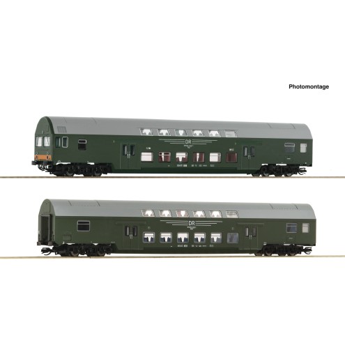 Roco 6280006 - 2er Set Dosto grün DR #1 „Spur TT“