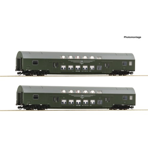 Roco 6280007 - 2er Set Dosto grün DR #2 „Spur TT“