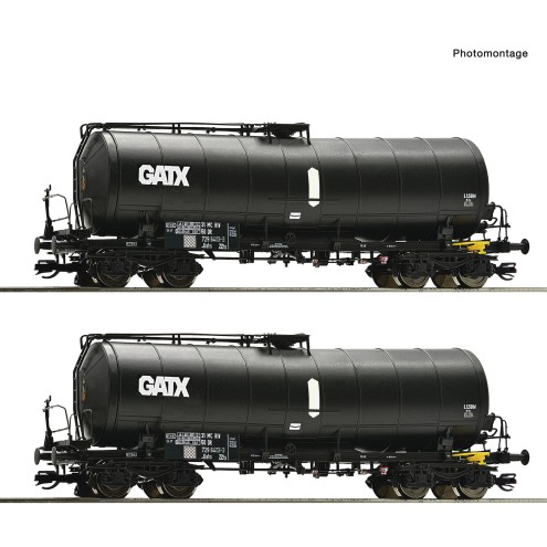 Roco 6680002 - 2er Set Knickkesselwag. GATX „Spur TT“