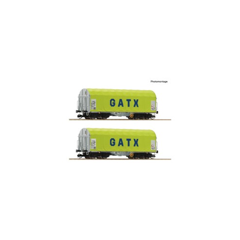 Roco 6680011 - 2er Set Schiebeplanenwag. GATX „Spur TT“
