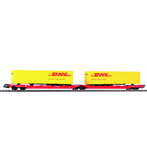 Piko 72237 - H0 DC Taschenwagen T3000e DB DHL VI, DC, mit 2 DHL Trailern