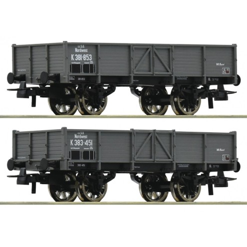 Roco 76048 - 2-tlg. Set: Offene Güterwagen, kkStB