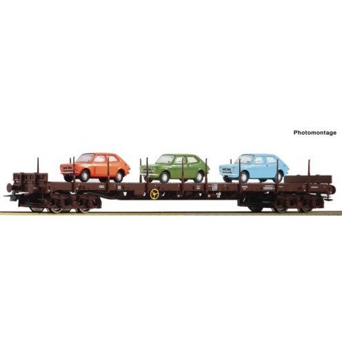Roco 76779 - Rungenwagen mit Steyr beladen, ÖBB