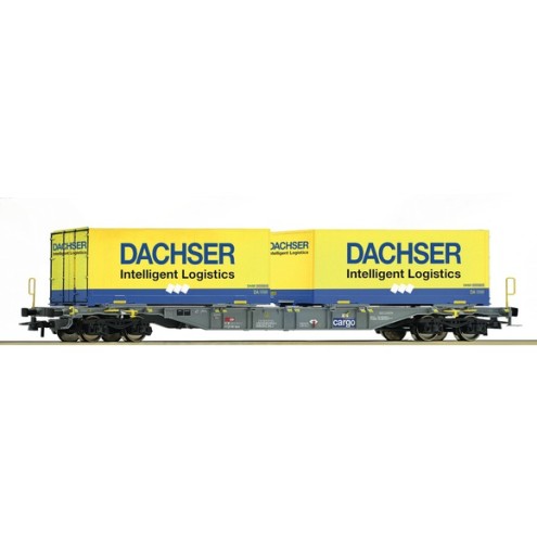 Roco 76920 - Containertragwagen mit Wechselpritschen "Dachser", SBB