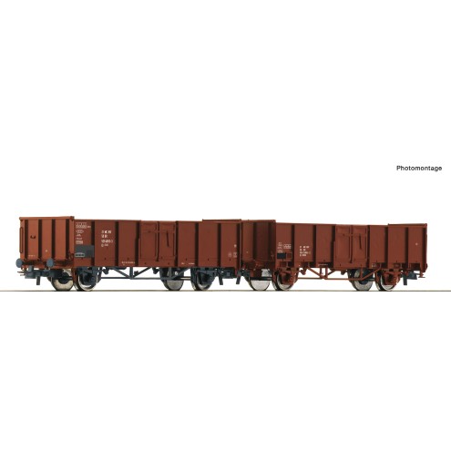 Roco 77035 - 2er Set off. Güterwag. DR