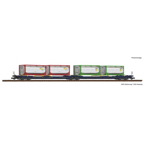 Roco 77388 - Doppeltwg.T3000e+Tankcontainer