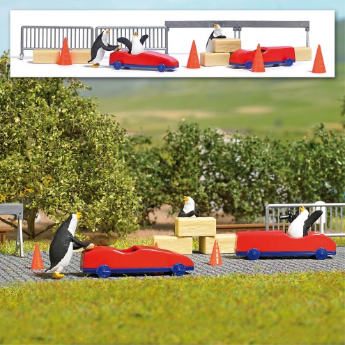 Busch 7924 - A-Set: Pinguine Seifenkisten