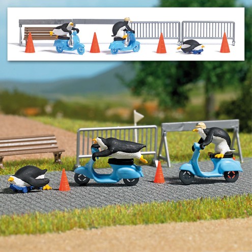 Busch 7925 - A-Set: Pinguine Rollerfahrt