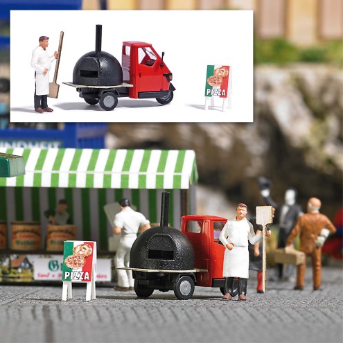 Busch 7992 - A-Set: Mobiler Pizzabäcker H0
