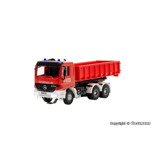 Viessmann 8050 - H0 Feuerwehr MB ACTROS 3-achs mit Abrollcontainer und Rundumleuchten, Basis, Funktionsmodell